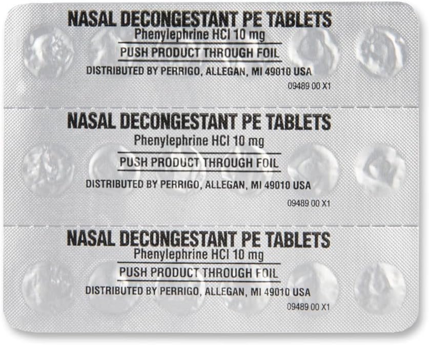 GoodSense Maximum Strength Nasal Decongestant PE, Phenylephrine HCl, 10 mg tablets. Nasal and Sinus Congestion, Sinus Pressure, 72 Count: Health & Personal Care