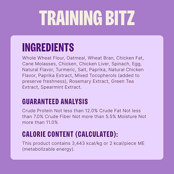 WELLNESS OLD MOTHER HUBBARD TRAINING BITZ ASSORTED MIX DOG TREATS, NATURAL BISCUITS, 3 FLAVORS, 8 OZ BAG