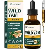 Fuenvegtal Wild Yam Root Extract Drops, Women's Supplement with Fenugreek & Motherwort Herb for Menopause Relief & PMS Support. Fenogreco y Ñame Salvaje para la Menopausia. 2oz