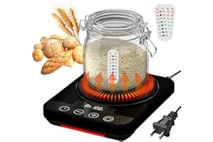 2025 New Upgrade Sourdough Starter Warmer, Precise 1°F Thermostat Control (70-100°F), Smart Memory Warming 12h Timer & Auto S