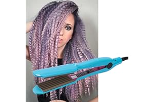 Corrugated Iron Crimped Hair Waving Iron Electric Hair Crimper Curler Irons Beauty Styling Tools Dry & Wet Use with Temperatu