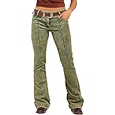 Flamingals Bootcut Mid Waist Stitch Detai Pants for Women Without Belt