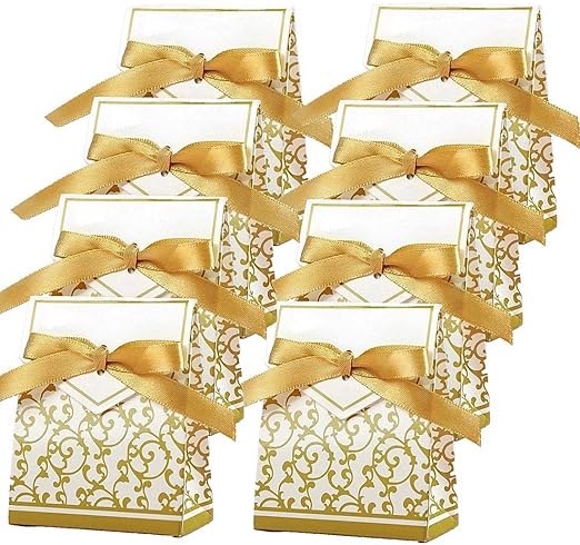 Amazon Com 100 Pack Party Favor Boxes Gold Decorative Boxes With