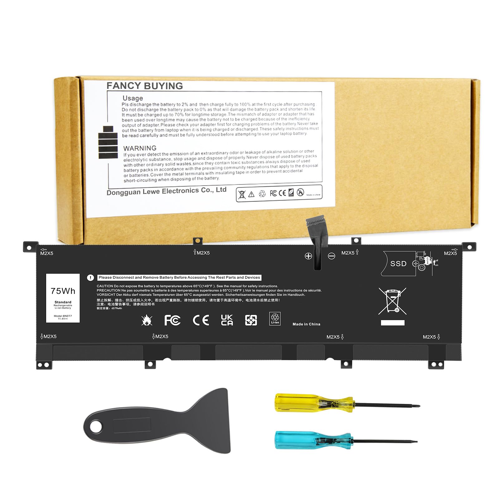 Photo 1 of 8N0T7 TMFYT Laptop Battery for Dell XPS 15 9575 2-in-1 Precision 5530 2-in-1 Series P73F001 15-9575-D1805TS D1605TS D2801TS D2605TS i5-8305G i7-8705G 2-in-1 Notebook 08N0T7 0TMFYT P73F D69V4 451-BCJG