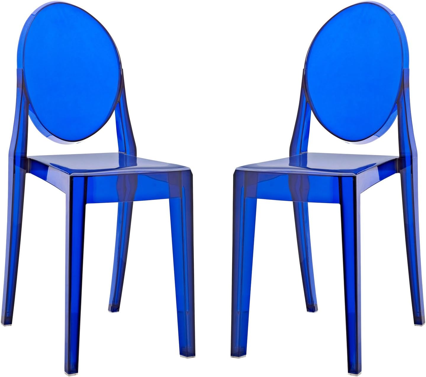 Modern Contemporary Dining Chairs (Set of Two), Blue