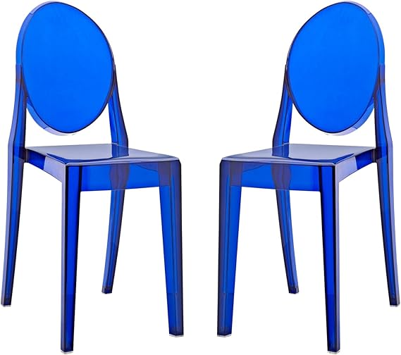 Modern Contemporary Dining Chairs (Set of Two), Blue