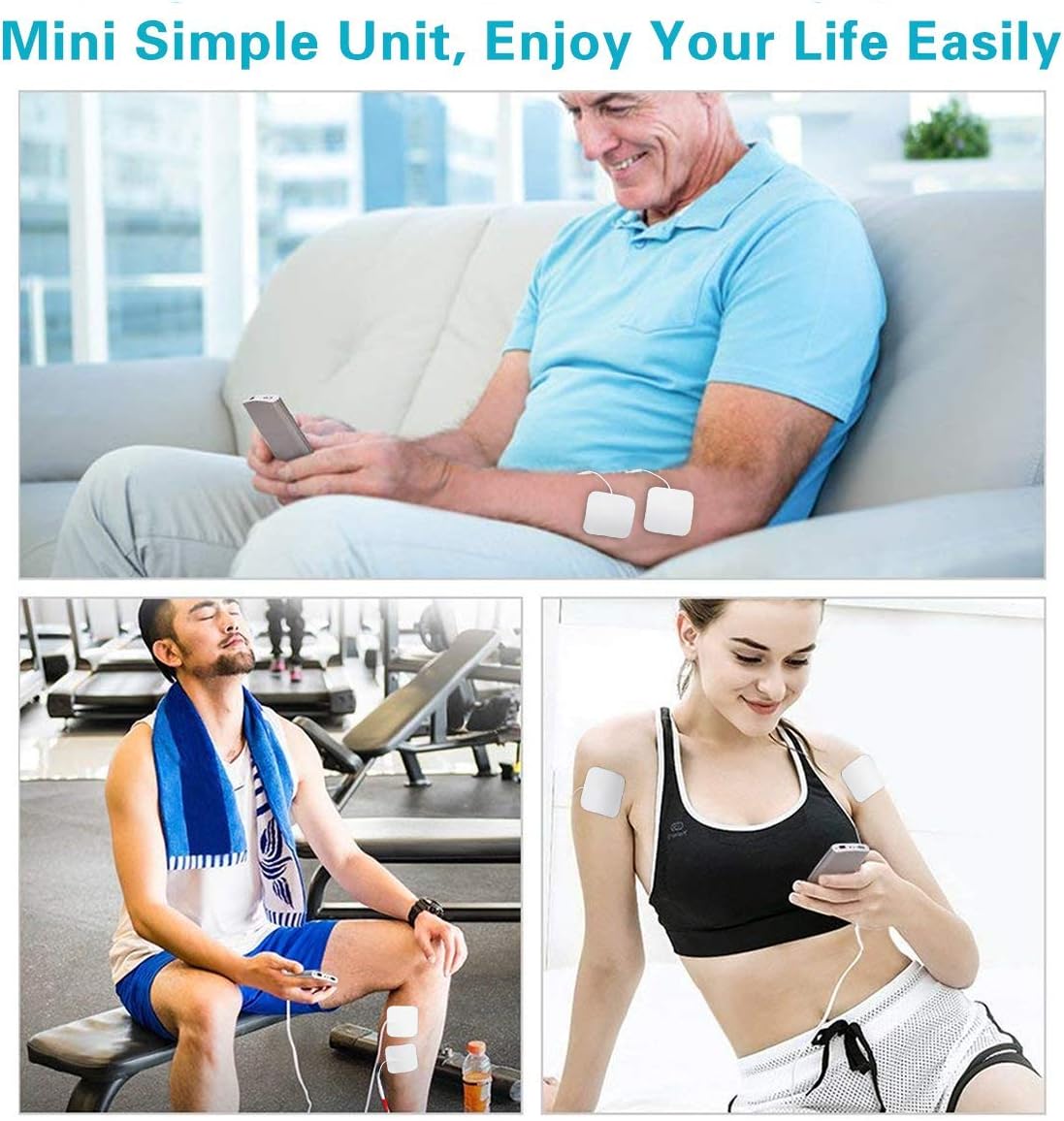 SPACEREST TENS Unit 24 Modes Rechargeable Muscle Stimulator, Electronic Pulse Massager with 16 Electrode Pads Dual Channel Tens Unit: Health & Personal Care