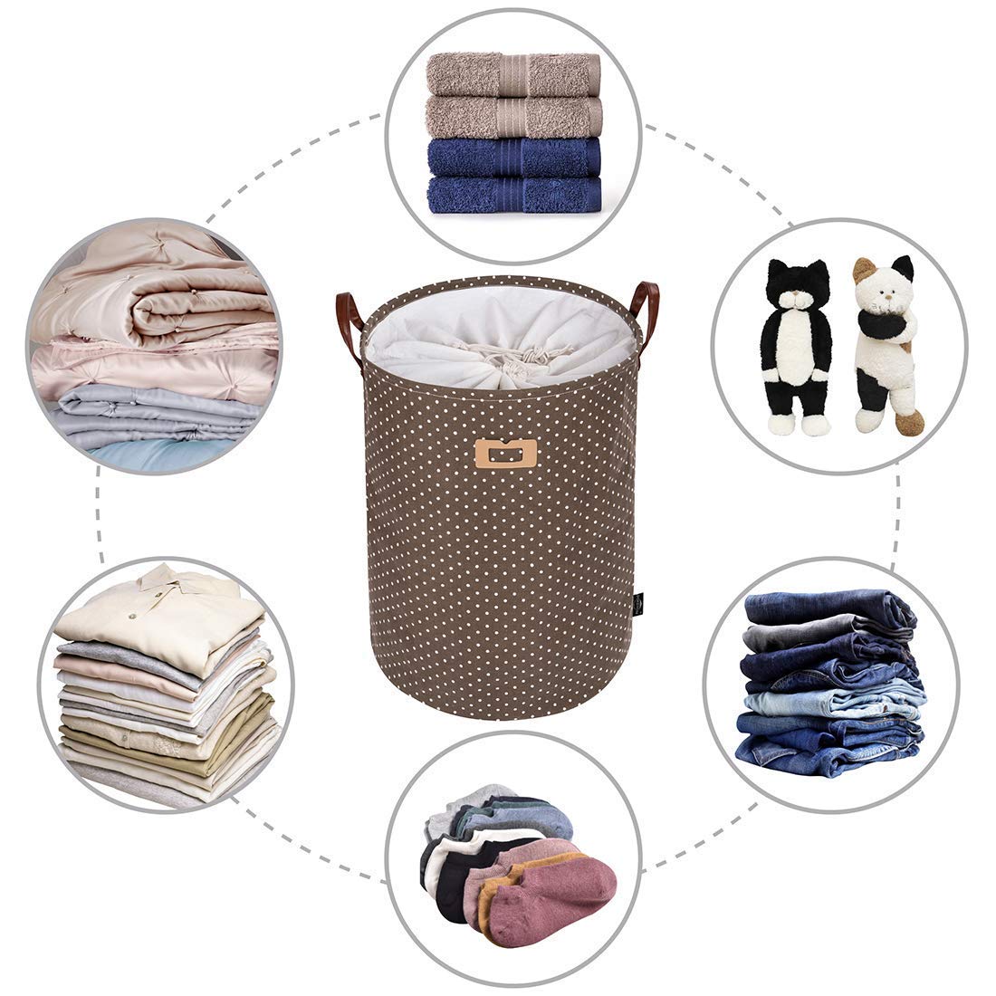 36cm ZARRS Cesto para la Colada,Grande Cestas de Ropa Impermeable