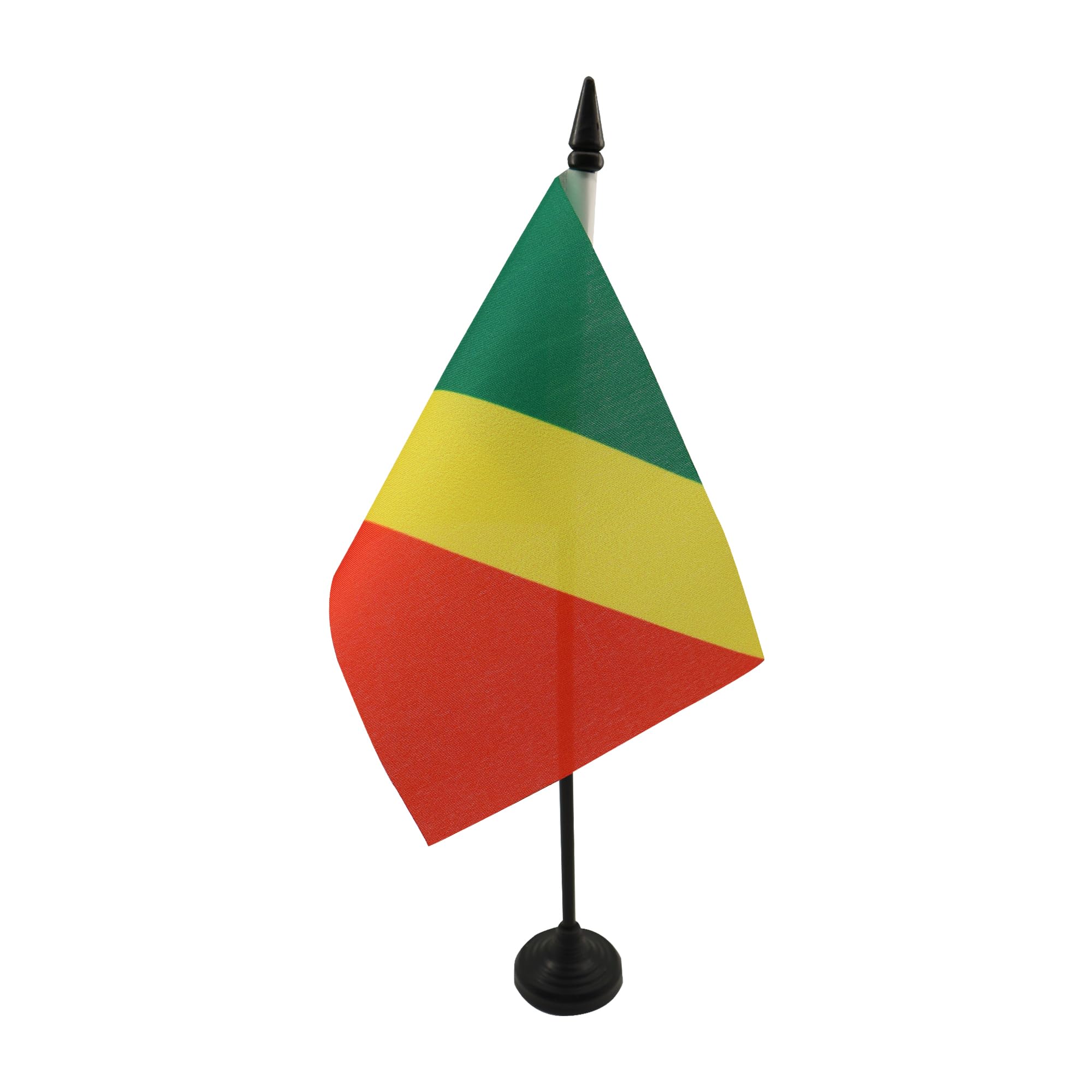 AZ FLAG - Republic of the Congo Table Flag 4'' x 6'' - Congolese Office Mini Banner 100% Polyester 15 x 10 cm - Mini Desk Flag with 10'' Pole and Black Plastic Base