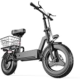 Electric Scooter with Seat for Adults -650W Motor, Pet Wide Deck, 22 MPH Top Speed, 30Miles Range, 14" Pneumatic Tires, Foldable Commuting Scooter,UL2272
