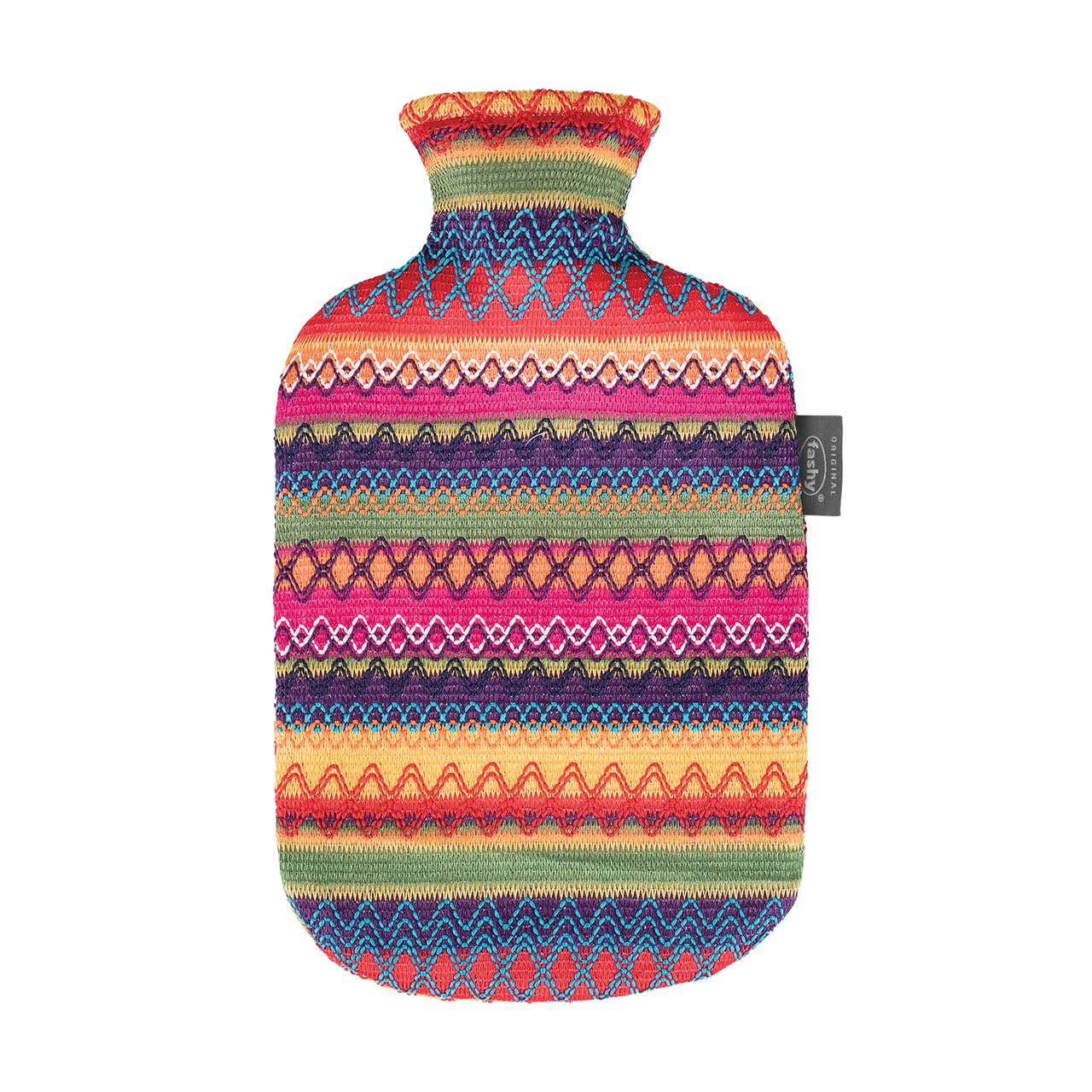 Fashy Hot Water Bottle with Cover Peru-Design Pink/ Brown 2 L
