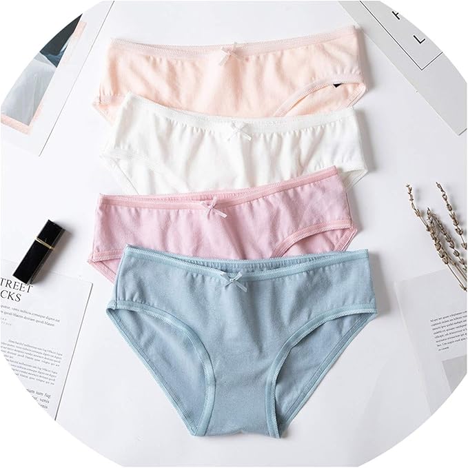 Trend R STORE Juego de 4 Bragas de algodón Transpirables para Mujer