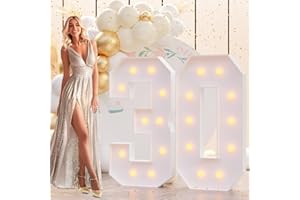 Bugame Light Up Numbers 4FT, Number 30 Light Up Number Marquee Numbers 4 Feet Tall, Mosaic Light Up Numbers for Birthday Party Anniversary Decorations