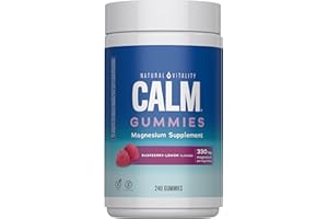 Natural Vitality Calm, Magnesium Citrate Supplement, Stress Relief Gummies, Supports a Healthy Response to Stress, Gluten Free, Vegan, Raspberry Lemon Flavored, 240 Gummies