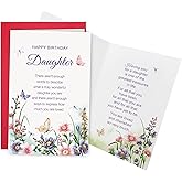 Alzombi Sweet Daughter Birthday Card, Happy Birthday Card for Daughters, Bday Gift for Adult Daughters from Mom Dad, Having You for a Daughter Is One of the Greatest Treasure in Life