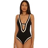 BECCA Coast Line Rib Genevieve Plunge One-Piece