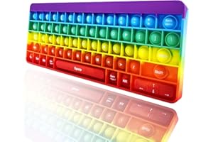 Exun Push Pops Bubble Fidget Sensory Toys Rainbow Popping Silicone Game Toy Anxiety & Stress Reliever Autism Toy for Kids and Adults Anxiety ADHD ADD Autism (Keyboard)