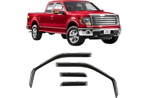 Voron Glass in-Channel Extra Durable Rain Guards for Ford F150 2004-2014 SuperCab, Window Deflectors, Vent Window Visors, 4 Pieces - 230181