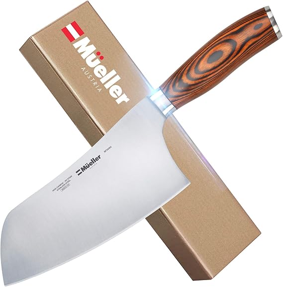 Mueller 7inch Cleaver Knife, Vegetable Meat Chinese Chef’s Knife
