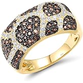 Santuzza 925 Sterling Silver Snakeskin Pattern Gemstone Cubic Zirconia Statement Ring for Women