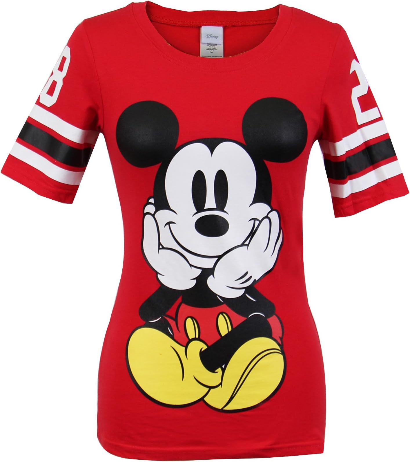 City Disney Mickey Mouse Graphic Short Sleeve Varsity Football Tee T-Shirt