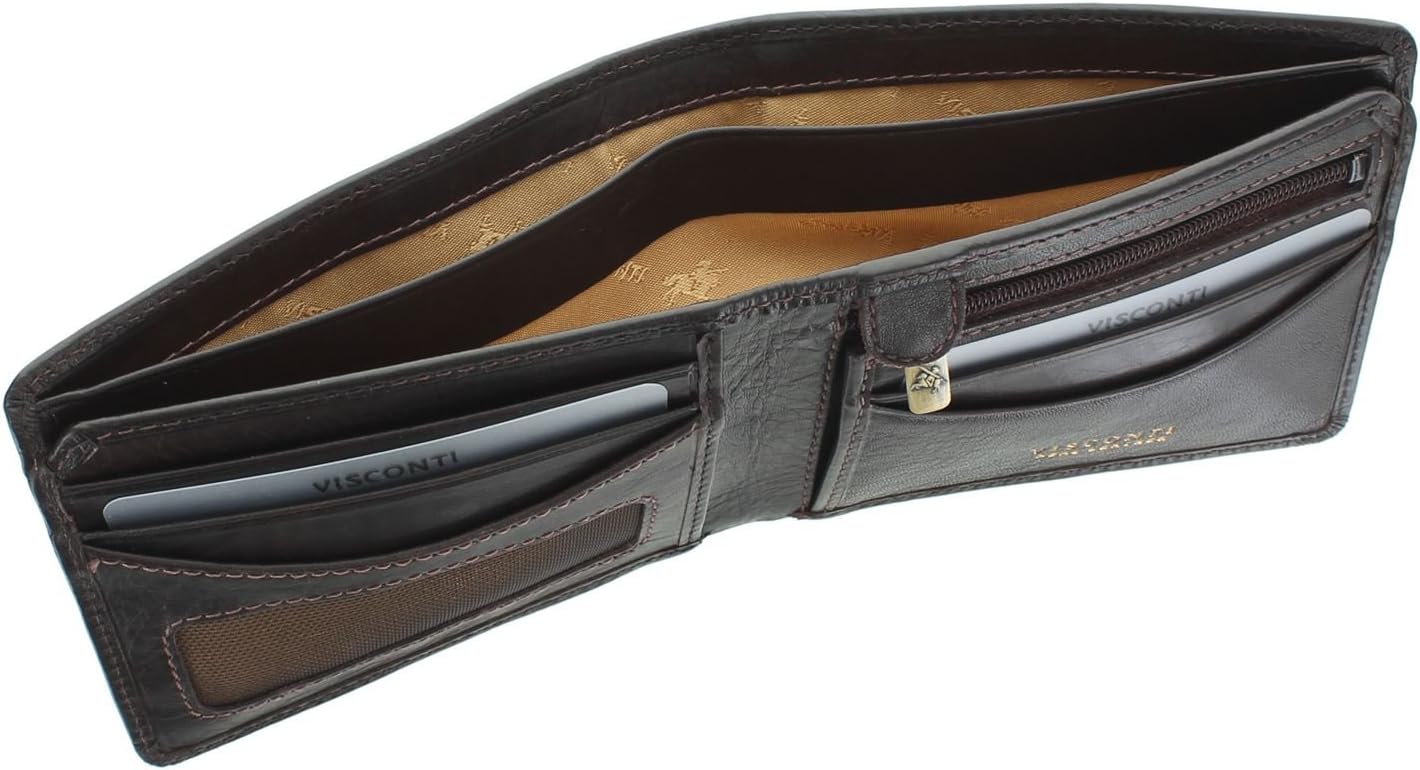 VISCONTI Tuscany Collection Francesca Leather Wallet with RFID Protection TSC46 Brown - Image 5