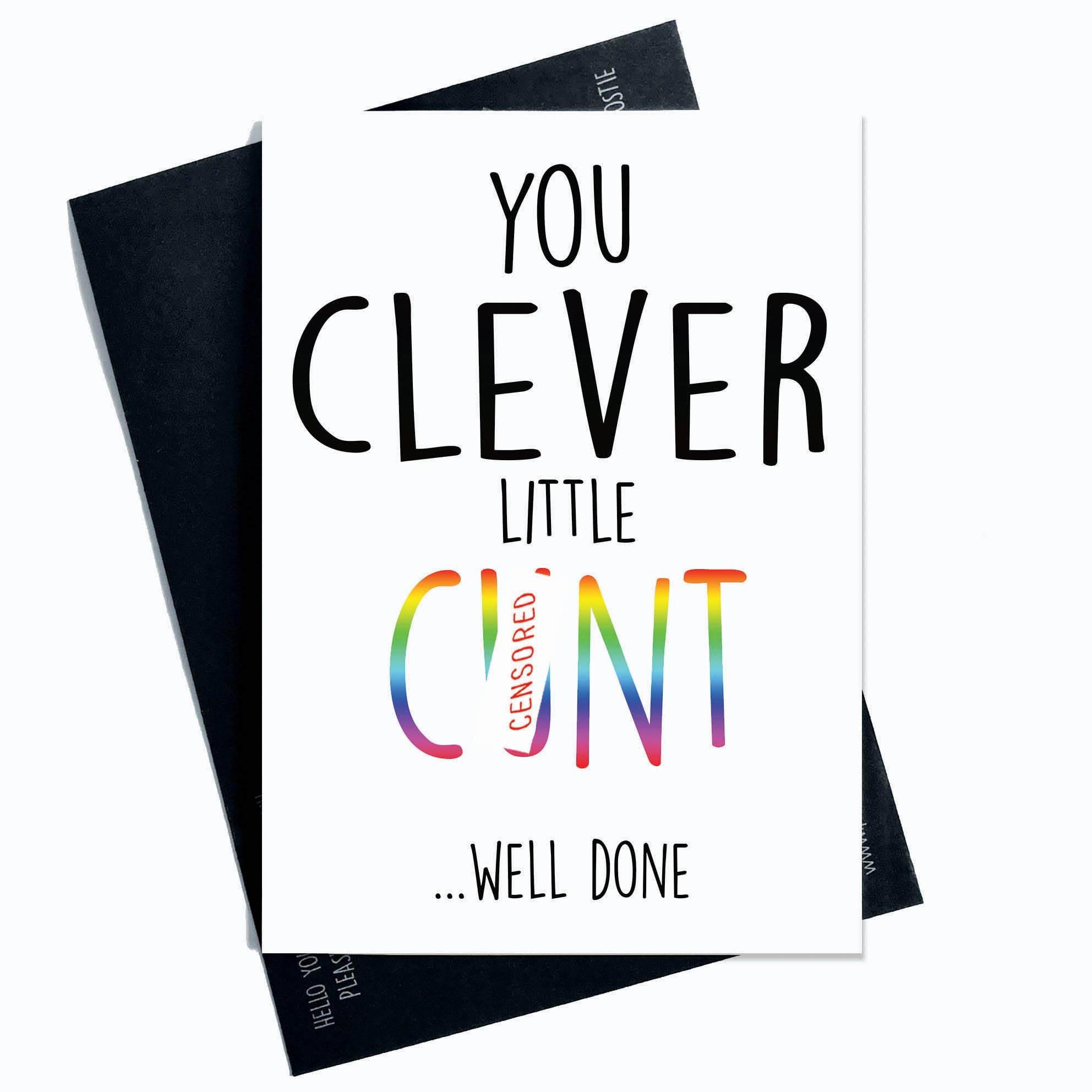 Funny Cards, Graduation Card, You Clever Little C*nt Well Done, Pass Exam Card, Pass Driving Test Card, Congratulations Card, Novelty PC36
