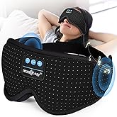 MUSICOZY White Noise Sleep Mask Headphones with 16 Soothing Sounds, Bluetooth Sleep Mask 3D Wireless Music Sleeping Headphones for Side Sleeper