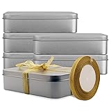 Empty Metal Tins Box with Lid,6 Pack Stainless