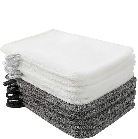 PHOGARY 10 Pack Microfiber Body Wash Mitts, Soft Face Mitten, Bath Spa Cloth