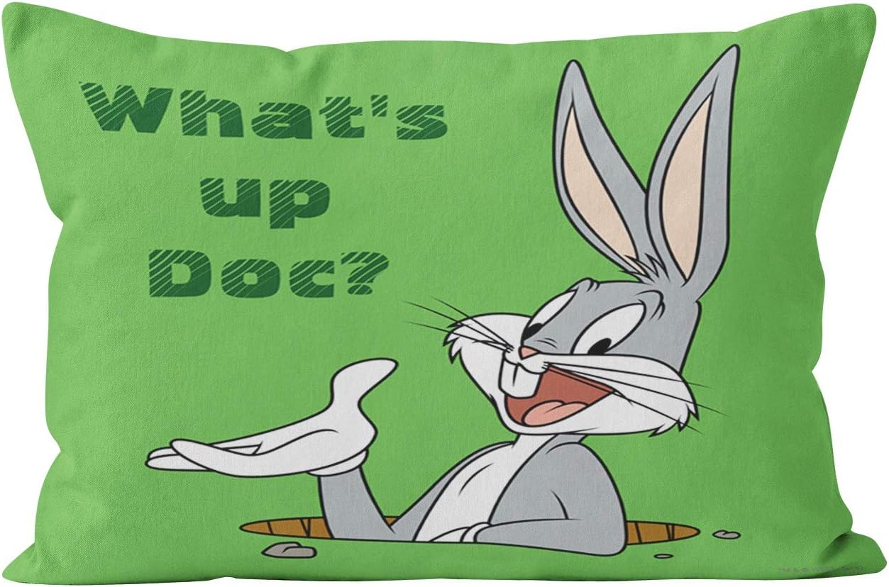 Gygarden Pretty What’s Up Doc Bugs Bunny Rabbit Hole Hidden Zipper Home Decorative Rectangle Throw Pillow Cover Cushion Case 16x24 Inch One Side Design Printed Pillowcase