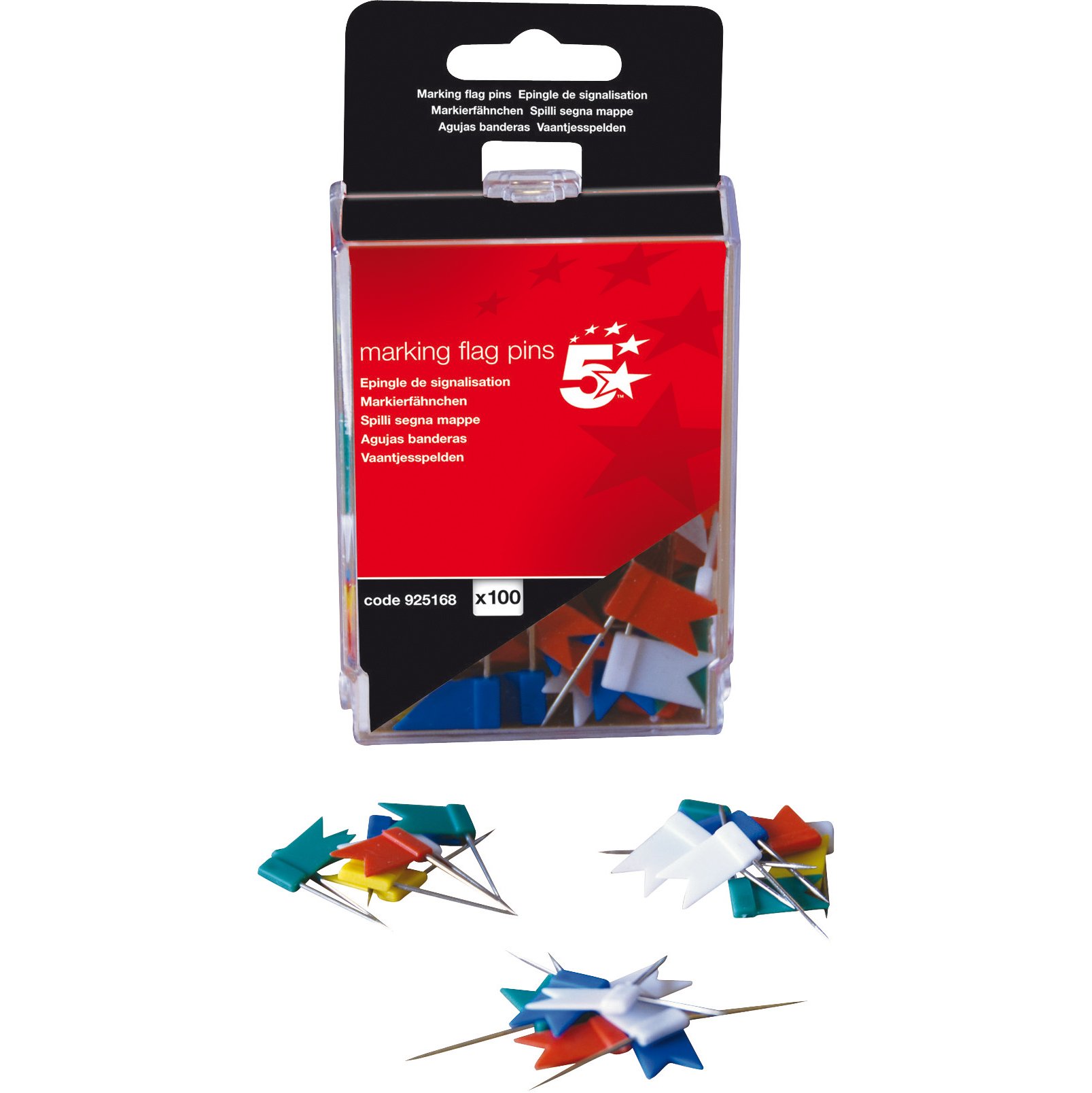 5 Star Plastic Assorted Color Flag (Pack of 100)