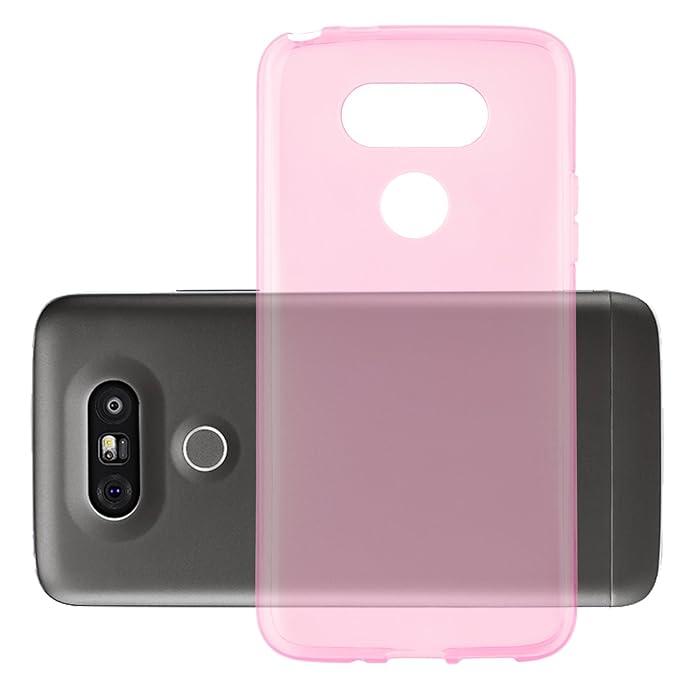 Cadorabo Hülle für LG G5 - Hülle in TRANSPARENT PINK – Handyhülle aus TPU Silikon im Ultra Slim 'AIR' Design - Silikonhülle S