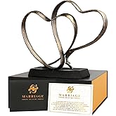 ysnn Anniversary Wedding Gifts for Couple Her Iron Heart Sculpture Religion Decor 1st to 60th Valentines Day Gift for Wife Husband Includes Present Box and Poem Card