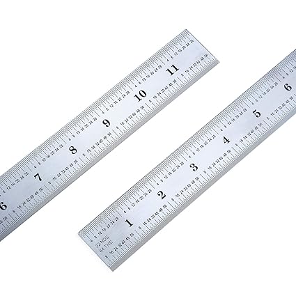 Eboot 2 Pack Stainless Steel Ruler Machinist Engineer Ruler Metric Ruler With Markings 18 116 132 164 Inch For Engineering School Office