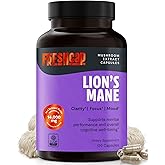 FreshCap Mushrooms Lions Mane Supplement Capsules 14,000mg - Lion's Mane, High Potency Extract, 14:1 Organic Mushroom Supplement, Ayurveda Focus Made in USA (120 Capsules)
