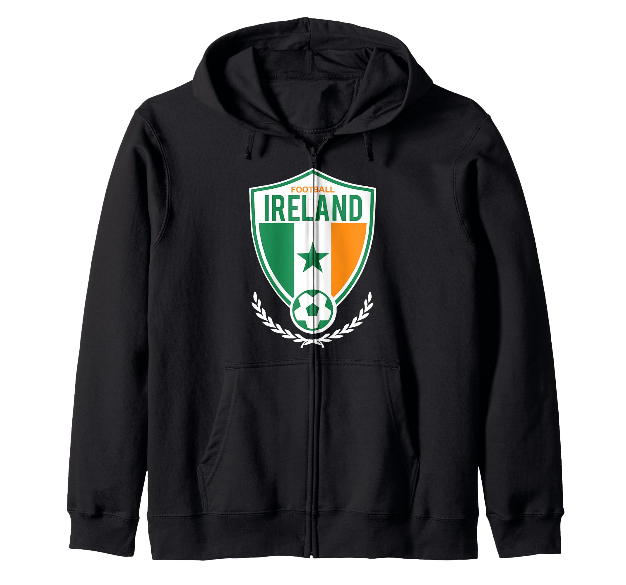 Trendy Ireland Soccer Shield Zip Hoodie