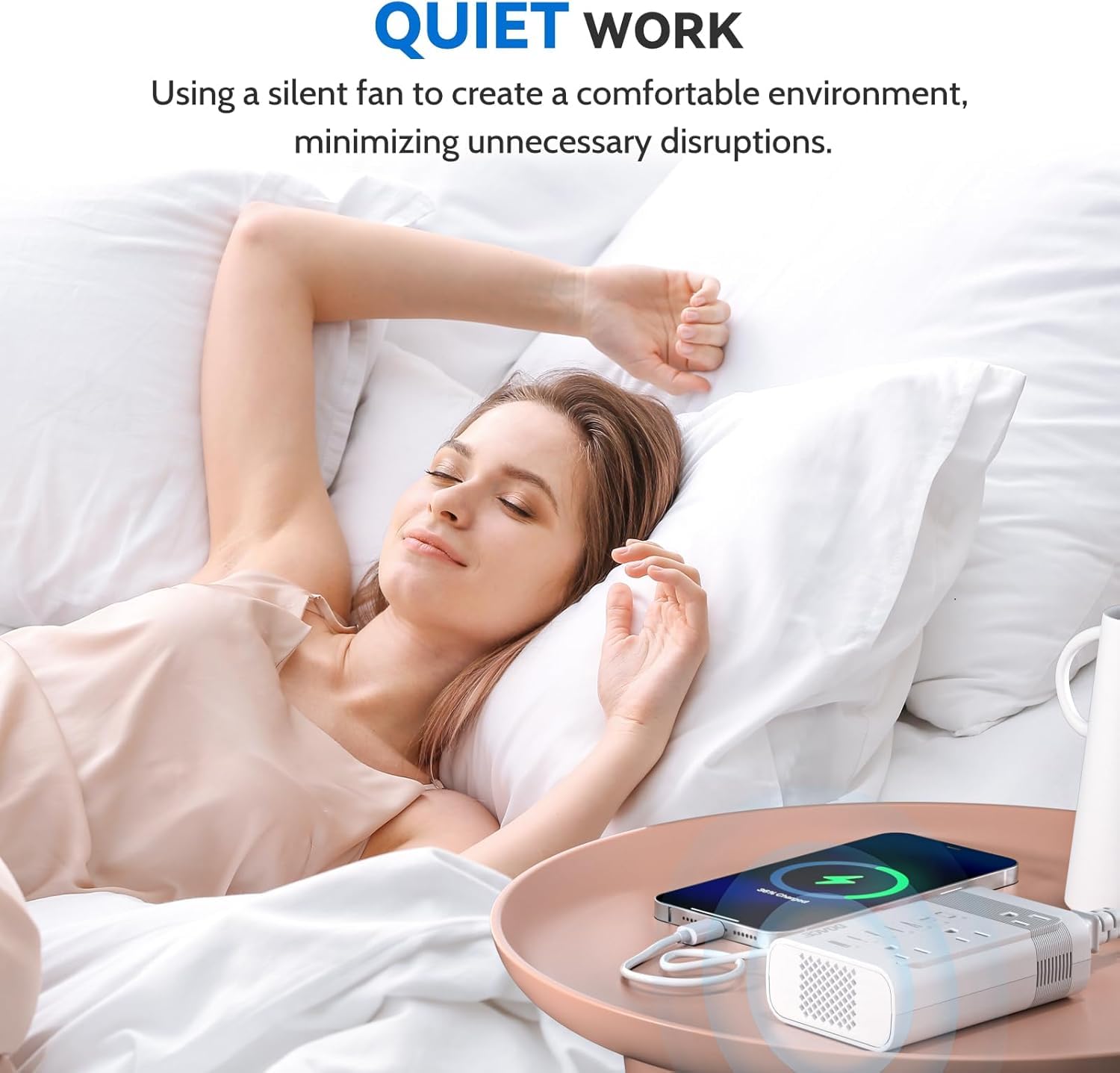 DOACE 220V to 110V Converter for European Travel - 350W Voltage Converter US to Europe with 4 QC+PD Chargers for Using U.S. Devices Abroad - Hair Straightener Shaver Toothbrush Laptop Camera Phone