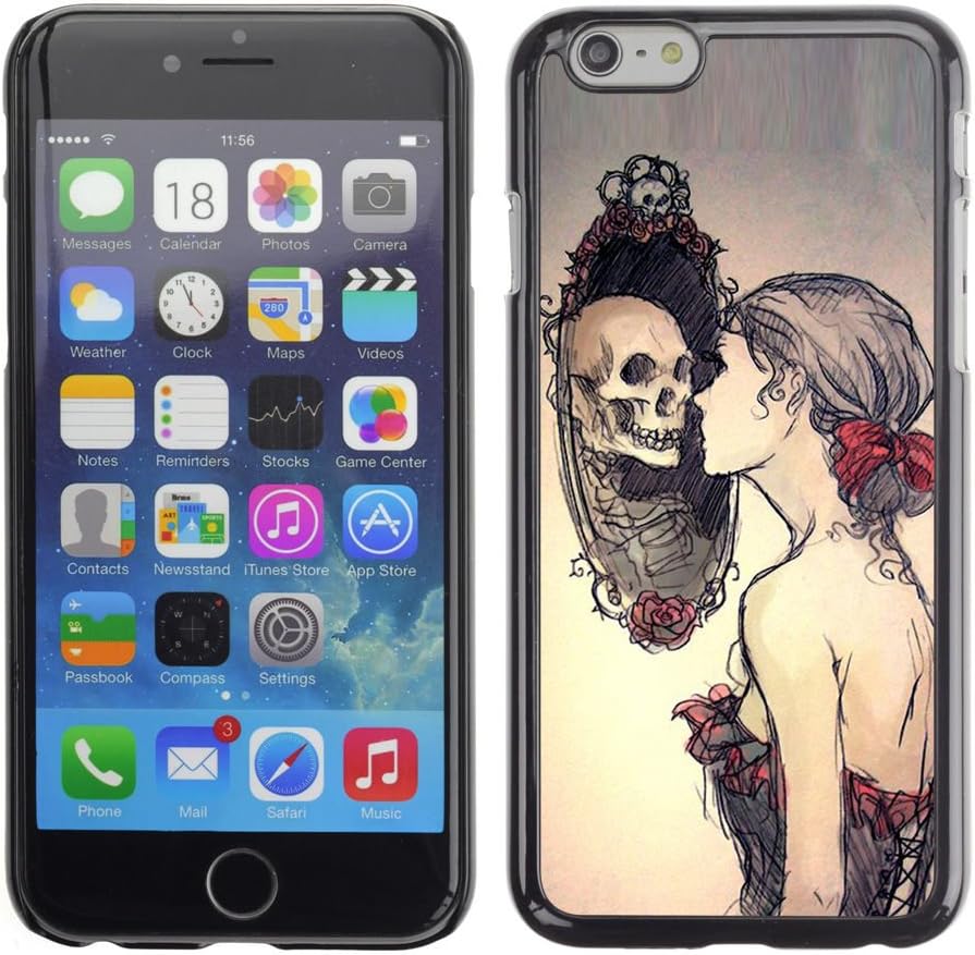 LECELL--Protective Case / Cover / Skin For iPhone 6 -- Skull Relection Miror - Goth --