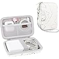 Canboc Carrying Case for MacBook Air Pro Charger MagSafe/MagSafe 2 Power Adapter, iPhone 16/16 Pro MagSafe Charger, USB C Hub, Type C Hub, USB Multiport Adapter, Hard EVA Bag, White
