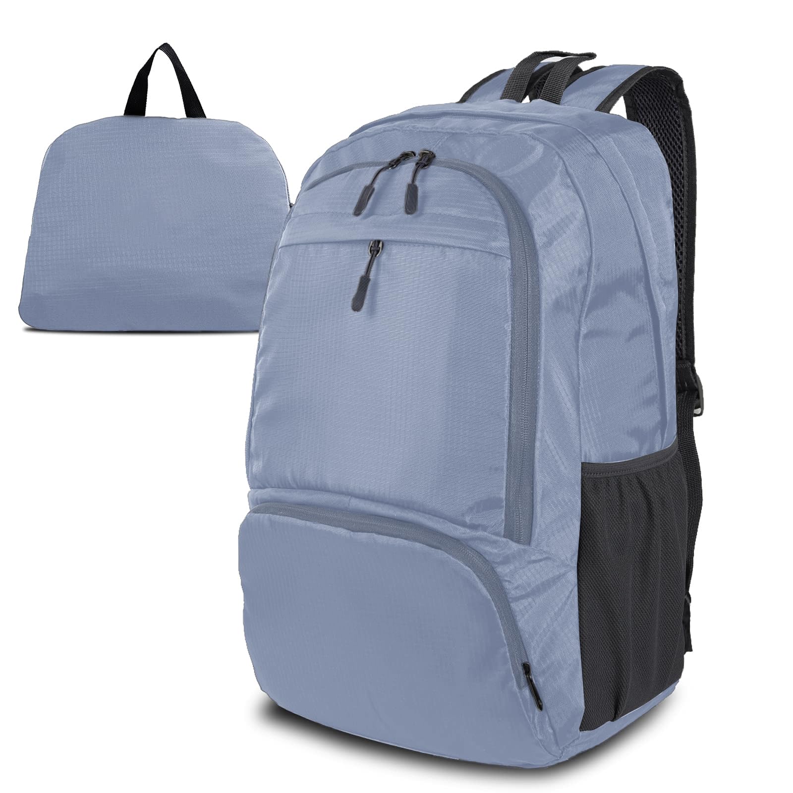 Dewellyoo Lightweight Foldable Packable Rucksack Waterproof Breathable Daypack For Outdoor Camping Hiking Travel School Backpack Women Men Kids (Light Grey)