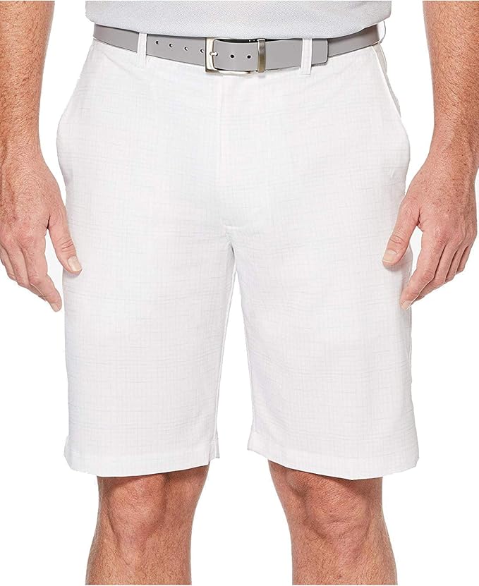 PGA TOUR Men's Stretch Grid-Print Shorts (Bright White, 36) at Amazon Menâs Clothing store