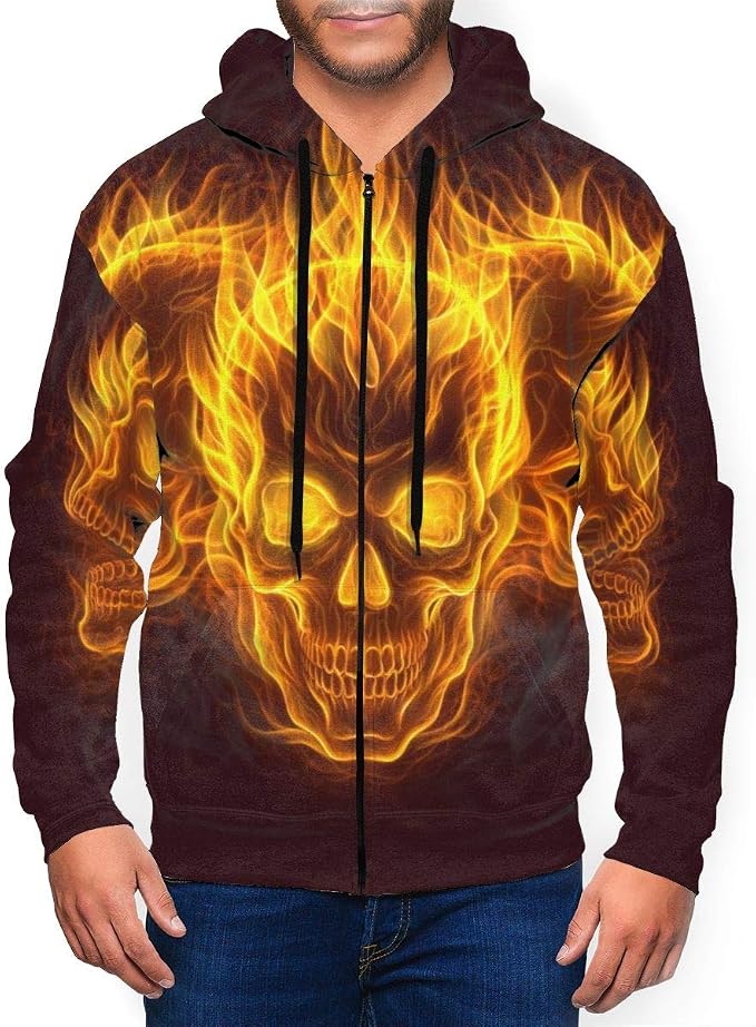 flaming skull hoodie