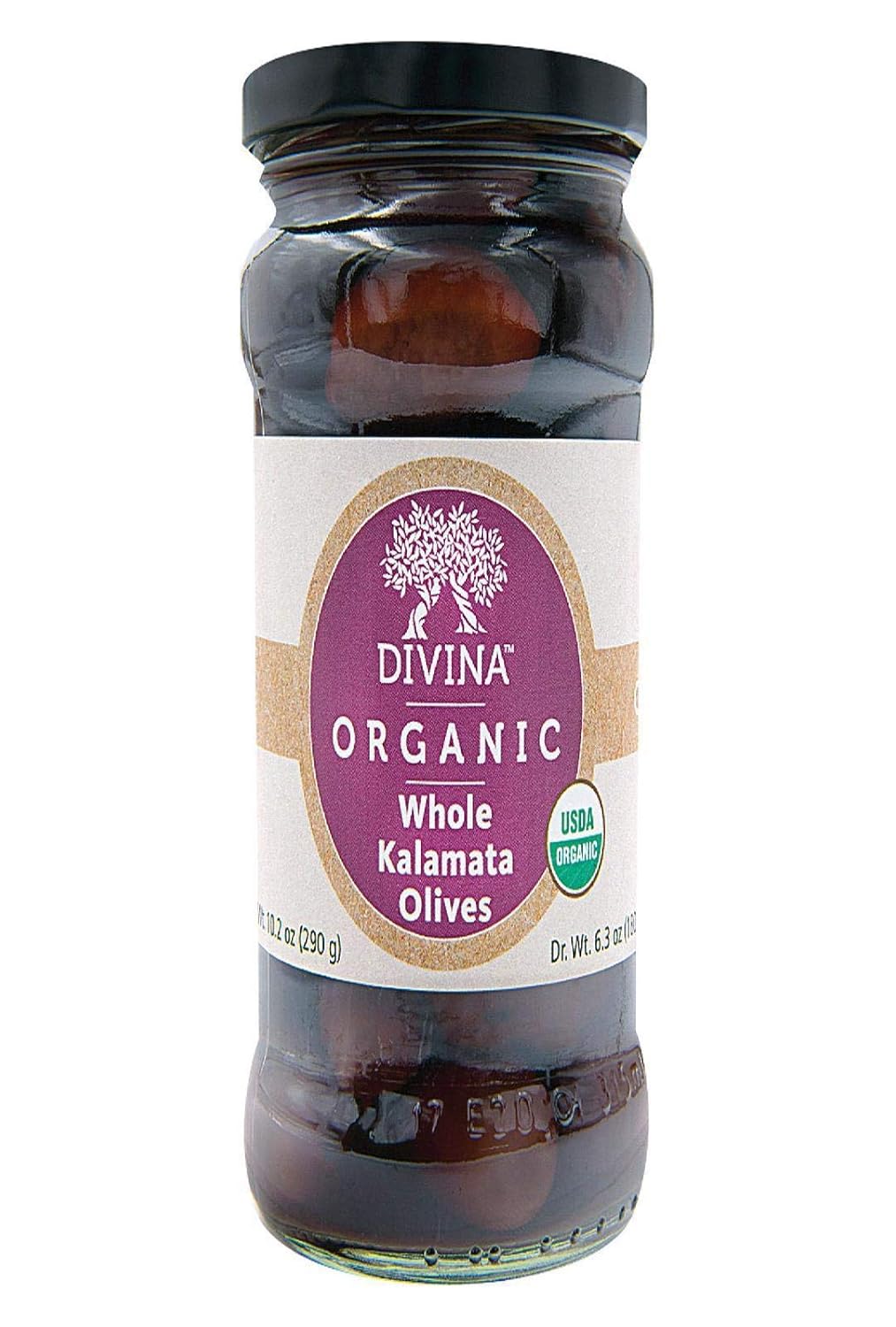 Divina Organic Whole Kalamata Olives in Jar, 6.35 oz