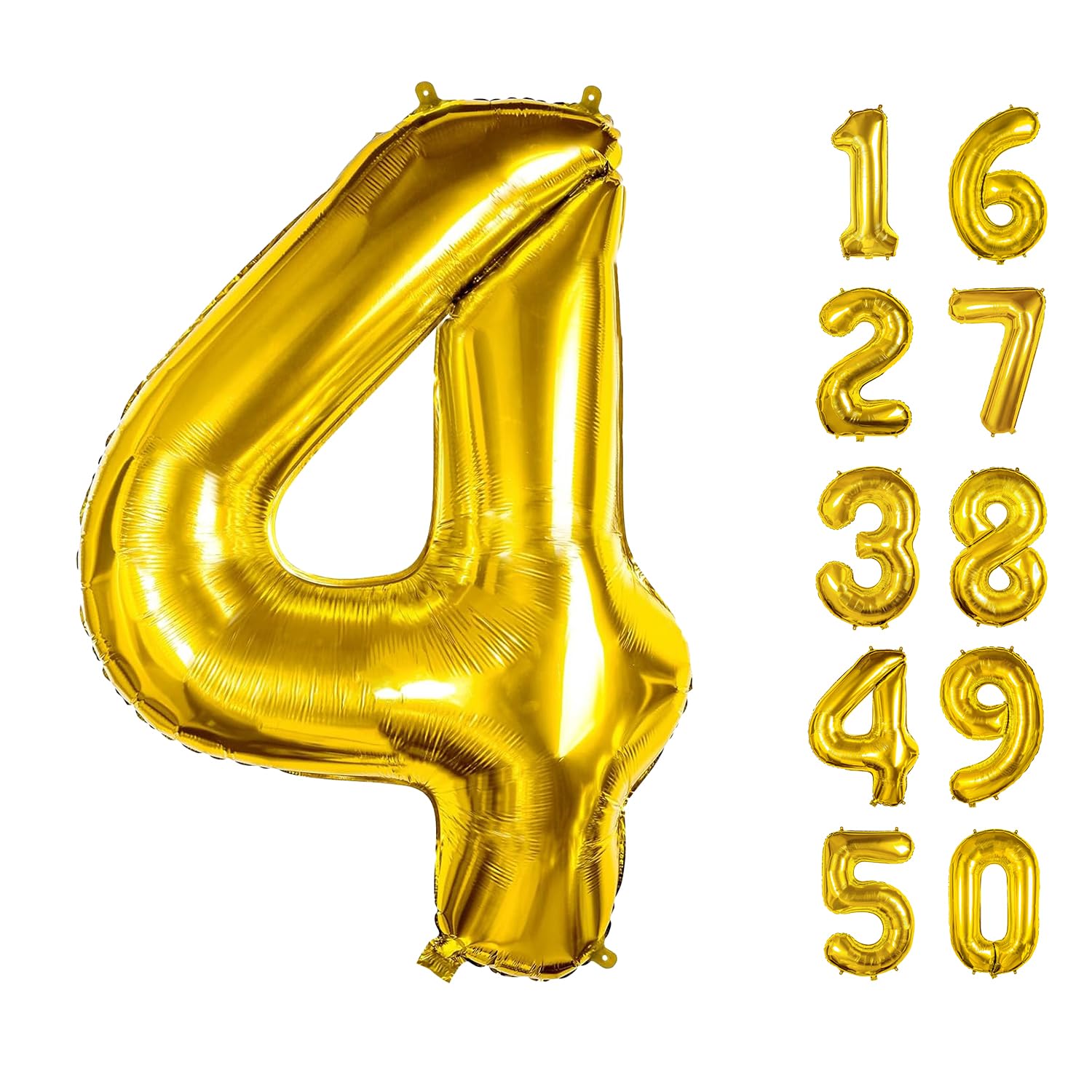 Photo 1 of 40 Inch Number Balloons 4 Gold Big Giant Jumbo Number Foil Mylar Balloons for 4th Birthday Party Supplies Anniversary Events Decorations (Gold-4)