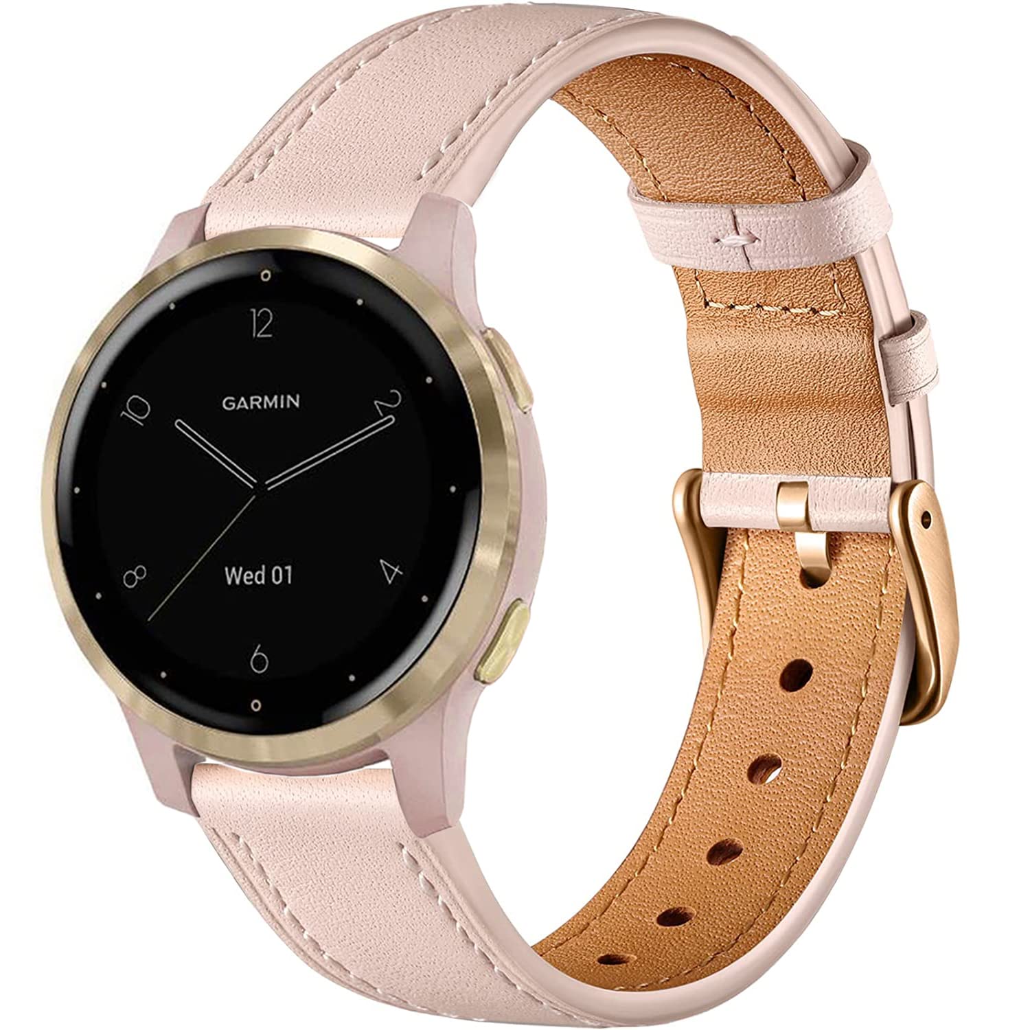Issinlky genuine leather strap compatible Garmin Venu 4 41mm/Venu 2S/3S/Vivoactive 4S/Vivomove 3S, 18mm wristband for Fossil Ladies Gen 6/5E/4/3