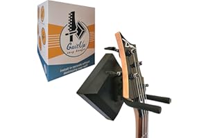 GuitUp Easy Hanger Guitar Wall Mounted Instrument Hanger, No Tools and No Anchor Bolts Needed, Strong, Sturdy, Drywall-Friendly, Apartment-Friendly, Installs in Seconds (Made in The USA)
