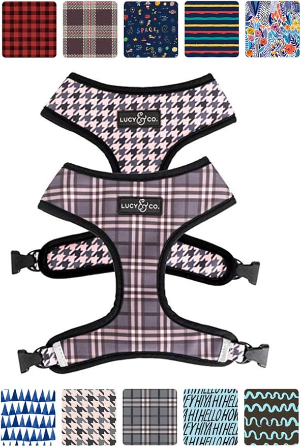 Lucy & Co. Reversible Dog (pet) Harness (Blushing Plaid, X