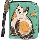 CHALA Zip Around Wallet, Wristlet, 8 Credit Card Slots, Sturdy Pu Leather