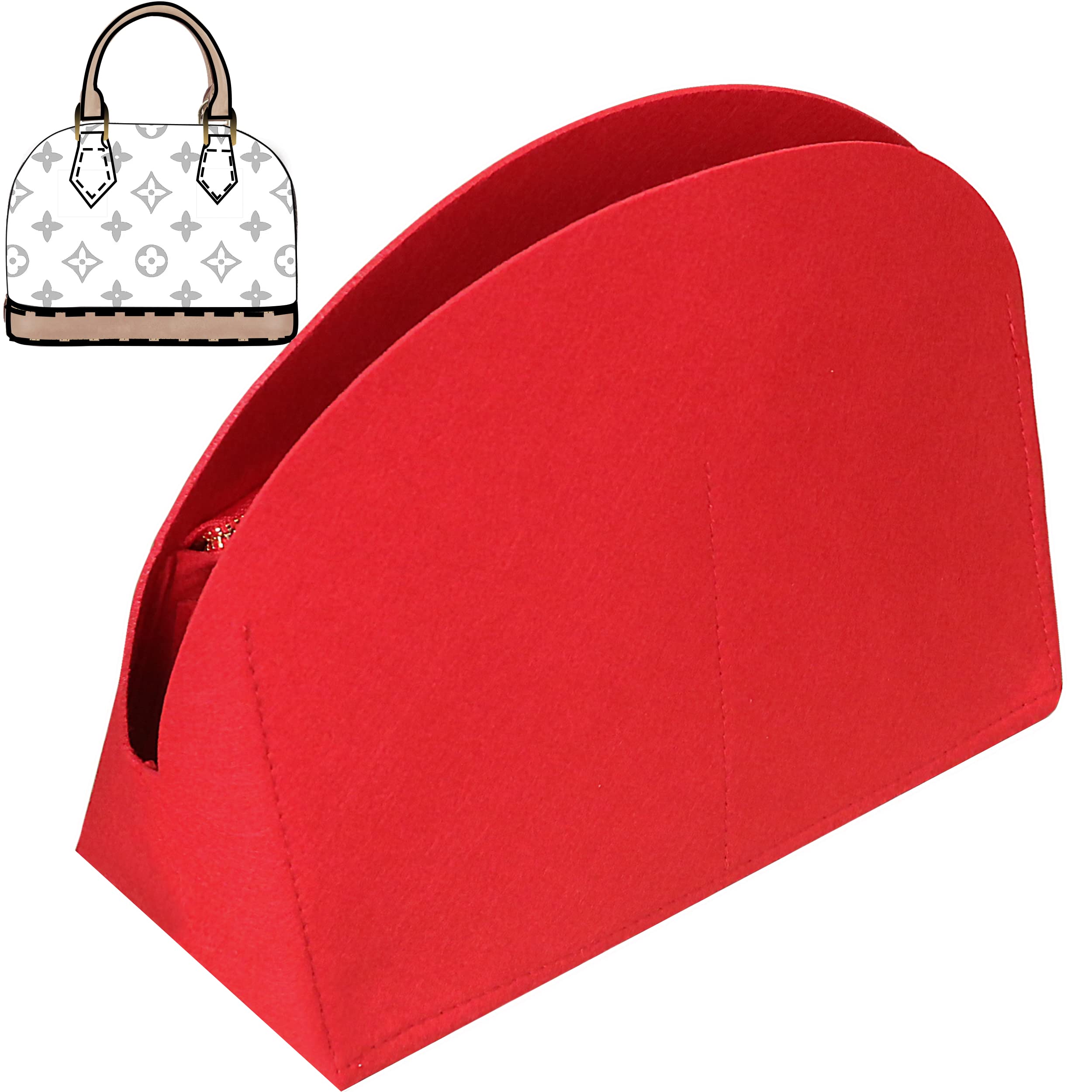 Soyizom Handbag Organiser for Alma, Felt Bag Organiser Insert (Red)